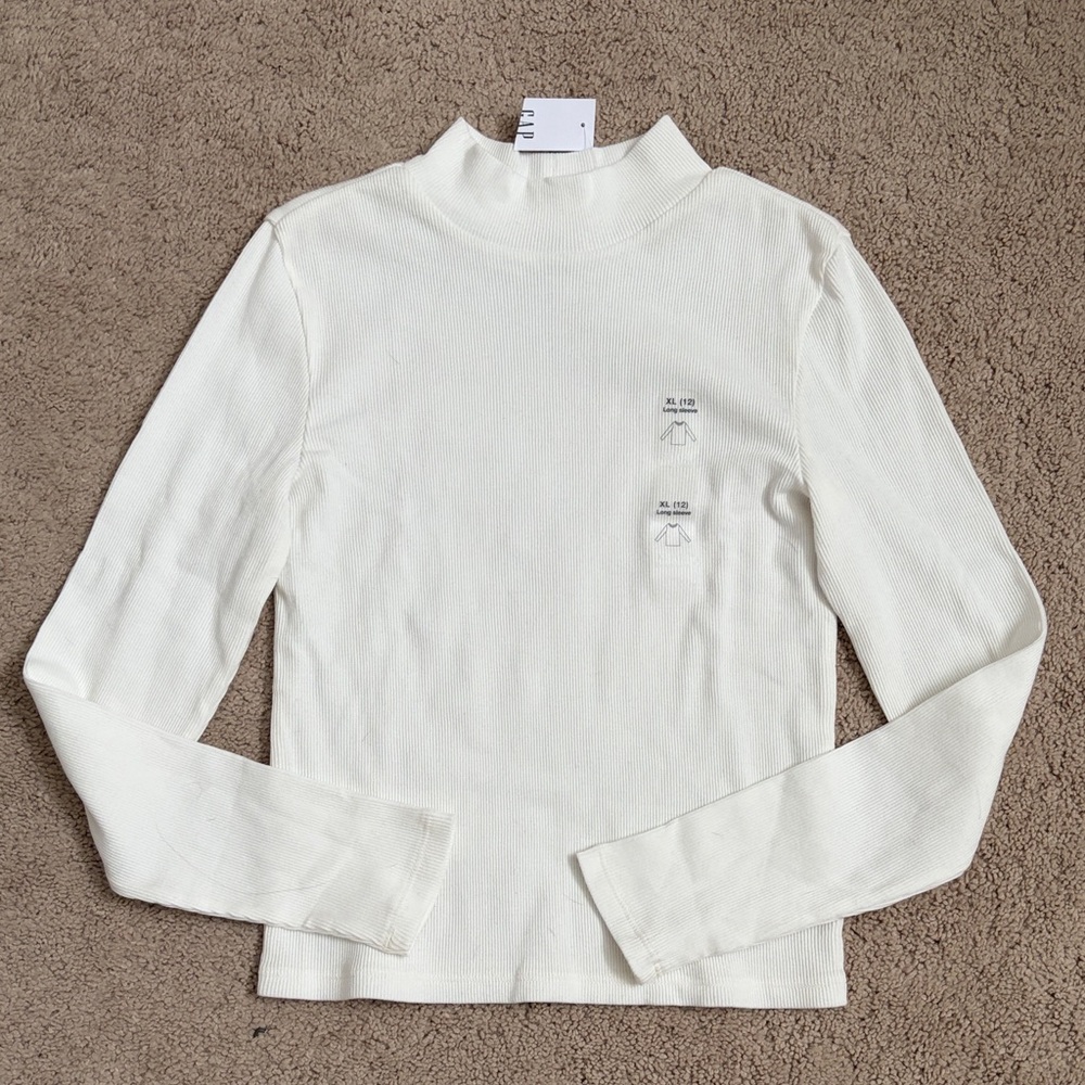GAP Cream Long Sleeve Girls Top